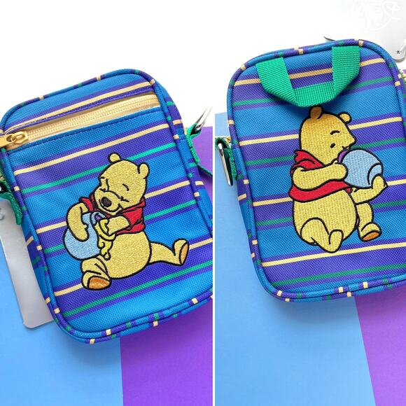 Disney Winnie The Pooh Crossbody - Hunny Pot Bear Sling Bag Striped - Picture 1 of 13
